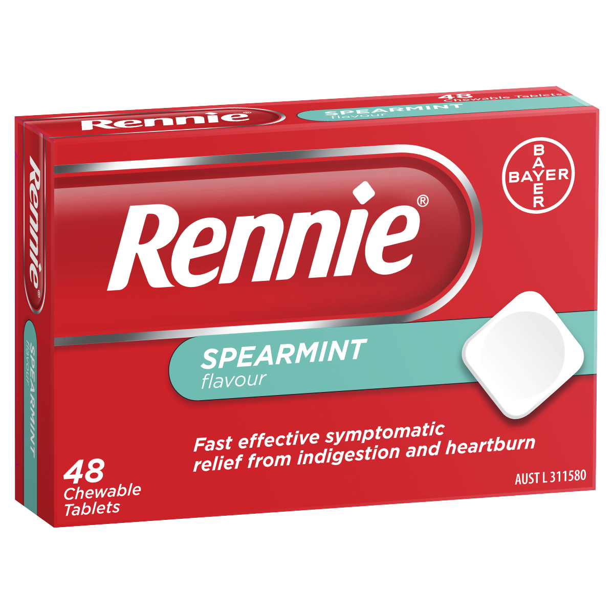 Rennie Spearmint Heartburn & Indigestion Tablets Rennie